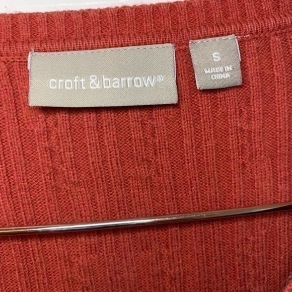 Croft and Barrow Burnt Orange Knit Sweater Small - Picture 4 of 8